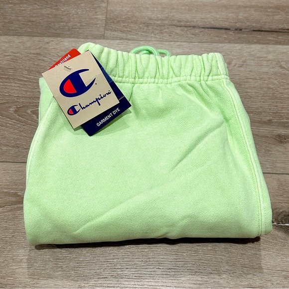 Champion Classic Reverse Weave Jogger Sweatpant Lime Green Size Medium - Picture 2 of 4